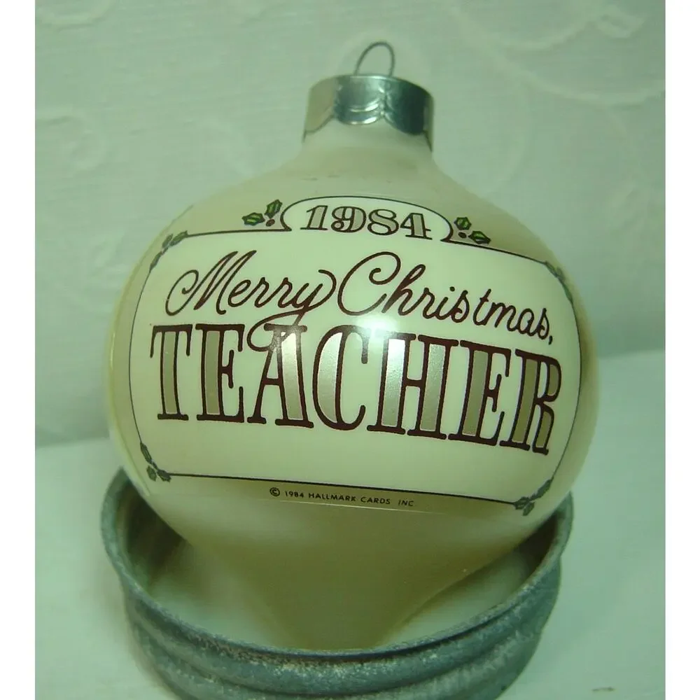 VINTAGE HALLMARK GLASS BALL ORNAMENT-